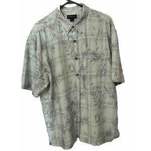 Honolua Surf Co Shirt Men's XXL Green Floral Print Button Up Beach Short Sleeve